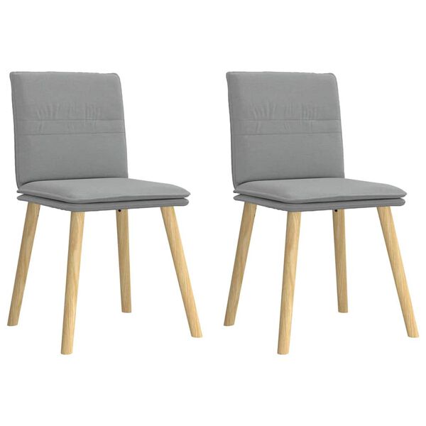 vidaXL Sedie da Pranzo 2 pz Grigio Chiaro in Tessuto