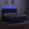vidaXL Letto a Molle con Materasso e LED Blu 180x200 cm in Tessuto