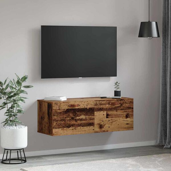 vidaXL Mobiletto a muro Legno vecchio 100 x 36,5 x 35 cm