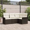 vidaXL Set Divano da Giardino con cuscino 4 pcs Marrone polyrattan