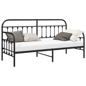 vidaXL Struttura per letto di giorno Nero 75 x 190 cm