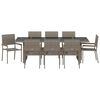 vidaXL Set da Pranzo per Giardino 9 pcs Grigio polyrattan