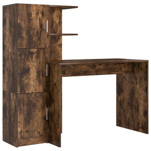 vidaXL Scrivania Rovere fum&eacute; 133,5 x 50 x 124 cm 2 pz