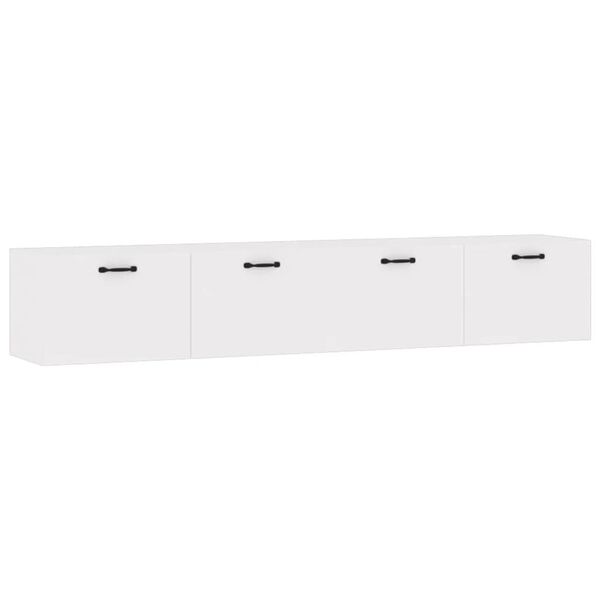 vidaXL Mobili Parete 2 pz Bianco 100x36,5x35 cm in Legno Multistrato