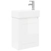 vidaXL Mobile bagno con rubinetto Bianco Lucido 45,5 x 22,5 x 84 cm