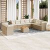 vidaXL Set Divani da Giardino 11 pz con Cuscini Beige in Polyrattan