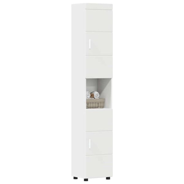 vidaXL Set di Armadi da Bagno TULUM Bianco 37 x 31,5 x 203 cm