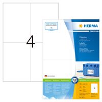HERMA Etichette Permanenti PREMIUM A4 105x148 mm 100 Fogli Bianco