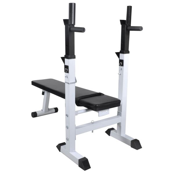 vidaXL Panca Reclinabile con Rack Bilanciere e Set Manubri 90 kg