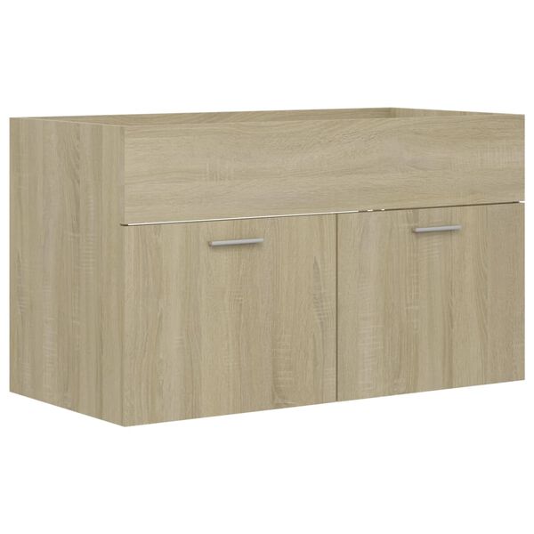 vidaXL Mobile Sottolavabo Rovere Sonoma 80x38,5x46cm Legno Multistrato