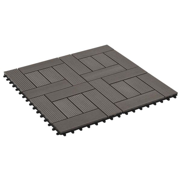 vidaXL Piastrella per Decking 11 pcs Marrone Scuro 30 x 30 cm WPC
