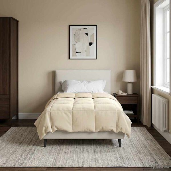 vidaXL Piumone Completo Annuale Crema 140 x 200 cm Microfibra