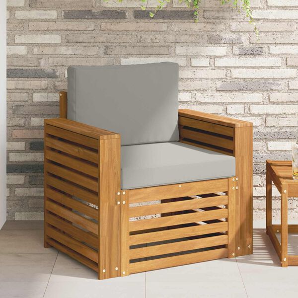vidaXL Set di divani da esterno con cuscino Naturale 79 x 63 x 73 cm