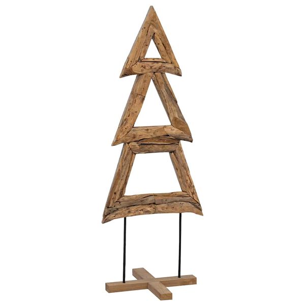 vidaXL Albero di Natale Marrone 90 cm Legno massello di teak