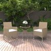 vidaXL Set Mobili da Pranzo per Giardino 3 pz in Polyrattan Beige