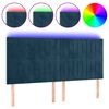 vidaXL Testiera a LED Blu Scuro 200x5x118/128 cm in Velluto