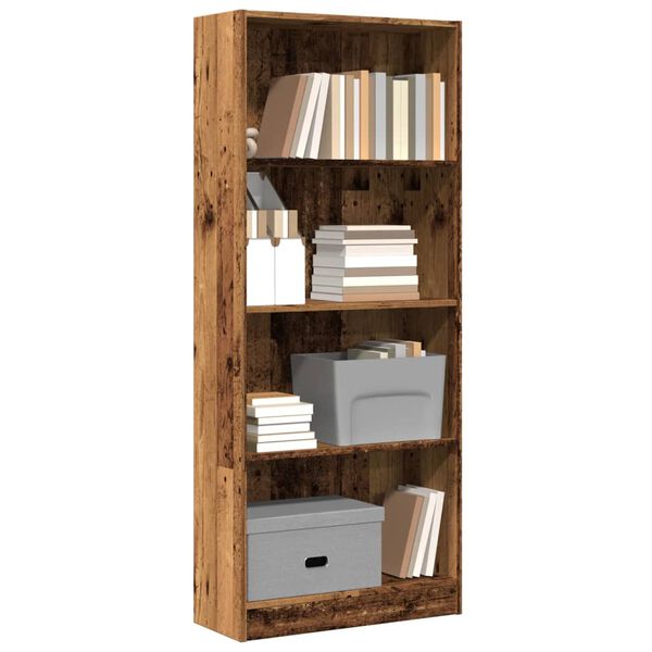 vidaXL Libreria Legno Antico 60x24x143 cm in Legno Multistrato