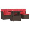 vidaXL Set Divani da Giardino 6 pz con Cuscini Marrone in Polyrattan