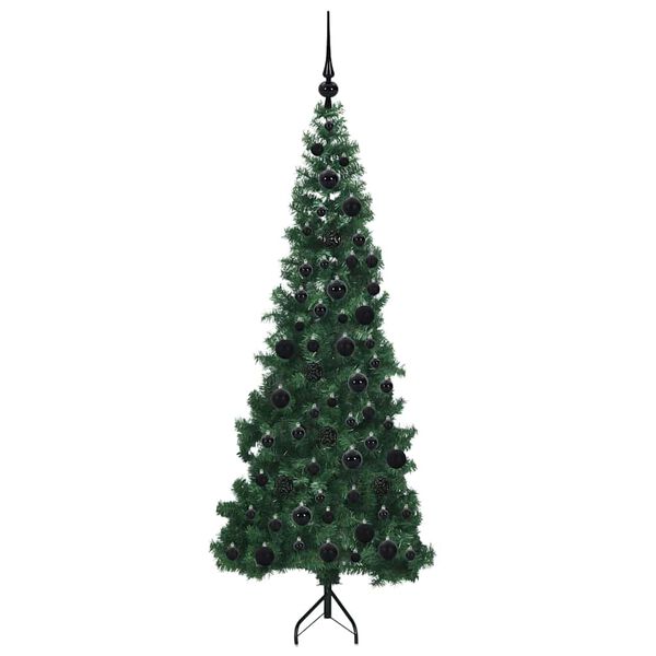 vidaXL Albero di Natale Artificiale Angolare con 300 LED Verde 180 cm