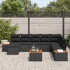 vidaXL Set Divano da Giardino con cuscino 9 pcs Nero Polyrattan