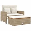 vidaXL Divano Giardino con Cuscini 2 Posti Beige Polyrattan e Acacia