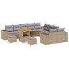 vidaXL Set Divano da Giardino 13 pz Beige e Grigio Chiaro polyrattan
