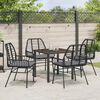 vidaXL Set da Pranzo per Giardino 5 pcs Nero polyrattan