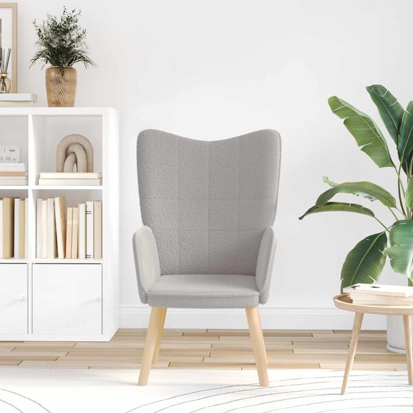 vidaXL poltrona Grigio chiaro 62 x 67 x 95,5 cm Tessuto Sherpa