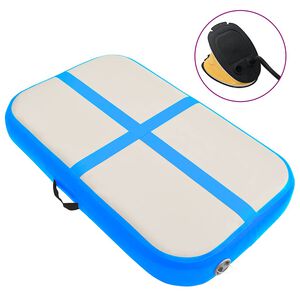 vidaXL Tappetino Ginnastica Gonfiabile con Pompa 60x100x15 cm PVC Blu