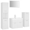 vidaXL Set Mobili da Bagno Bianco in Legno Multistrato