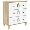 vidaXL Cassettiera HANAU Stampa foglia verde 66 x 36,5 x 75 cm Sonoma