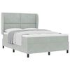 vidaXL Letto a molle con testiera Grigio chiaro 190 x 140 cm Velluto