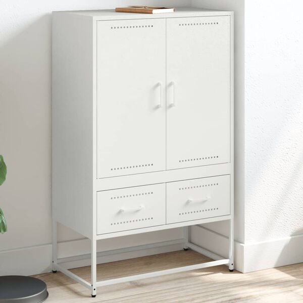 vidaXL Credenza Bianca 68x39x111,5 cm Acciaio