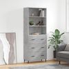 vidaXL Credenza Grigio Cemento 69,5x34x180 cm in Legno Multistrato