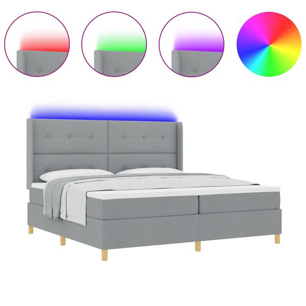 vidaXL Letto a molle con materasso Grigio chiaro 140 x 200 cm Tessuto