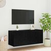 vidaXL Mobile TV da parete Rovere Nero 100 x 35 x 41 cm
