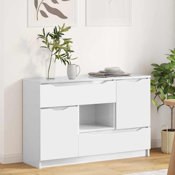 vidaXL Credenza Bianco Lucido 100 x 30 x 65,6 Legno multistrato