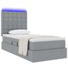 vidaXL Letto con contenitore e LED con led Grigio chiaro 90 x 190 cm