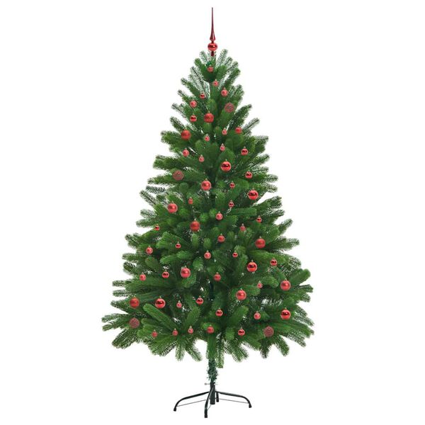 vidaXL Albero di Natale con 300 LED con supporto Verde 210 cm PE