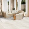 vidaXL Set Divano da Giardino 13 pz con Cuscini Beige in Polyrattan