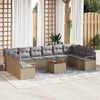 vidaXL Set Divano da Giardino con cuscino 11 pcs Beige polyrattan