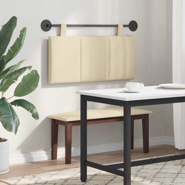 vidaXL Testata appesa Montaggio a parete Crema 100 x 55 x 5 cm Tessuto