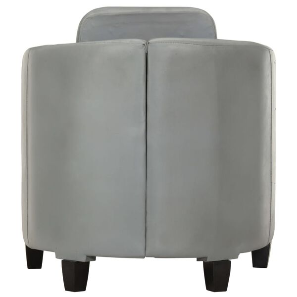 vidaXL Poltrona Grigia in Vera Pelle