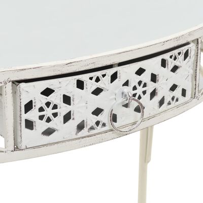 vidaXL Tavolino Laterale in Stile Francese in Metallo 82x39x76 Bianco