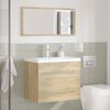 vidaXL Set Mobili da Bagno 2 pz Rovere Sonoma in Legno Multistrato