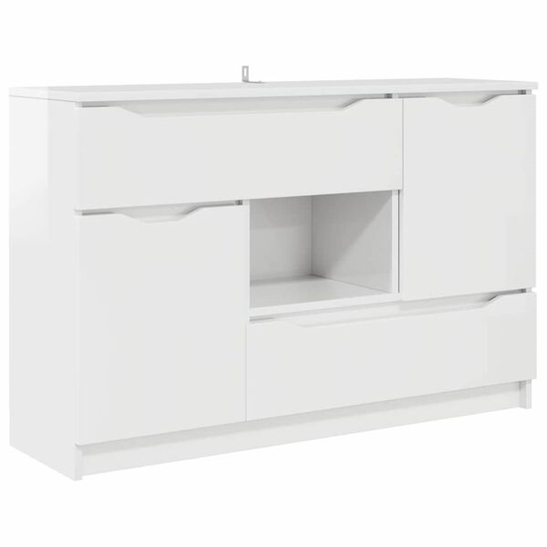 vidaXL Credenza Bianco Lucido 100 x 30 x 65,6 Legno multistrato