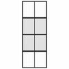 vidaXL Porta Scorrevole Nera 76x205 cm in Vetro Temperato e Alluminio