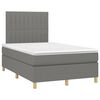 vidaXL Letto a Molle Materasso e LED Grigio Scuro 120x190cm in Tessuto