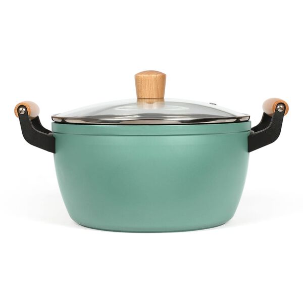 Livoo Stufaiola con Manici in Legno 24 cm 5 L Verde