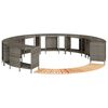vidaXL Bordo per Spa Grigio in Polyrattan e Legno Massello di Acacia